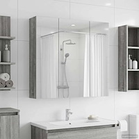 vidaXL Badrumsspegelskåp Grå Sonoma 70 x 14,5 x 70 cm Konstruerat trä