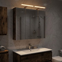 vidaXL Badrumsspegelskåp för Rökt ek 70 x 14,5 x 70 cm