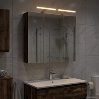 vidaXL Badrumsspegelskåp Gammalt trä 70 x 14,5 x 70 cm Konstruerat trä