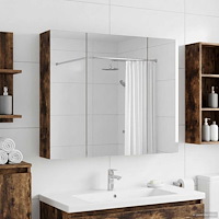 vidaXL Badrumsspegelskåp Rökt ek 80 x 14.5 x 70 cm Konstruerat trä