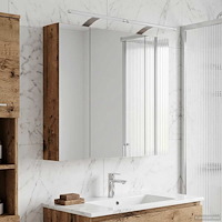 vidaXL Badrumsspegelskåp Gammalt trä 80 x 14.5 x 70 cm Konstruerat trä