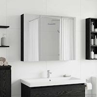 vidaXL Badrumsspegelskåp Svart Ek 100 x 14,5 x 70 cm Konstruerat trä