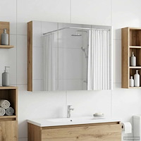 vidaXL Badrumsspegelskåp Artisan Ek 100 x 14,5 x 70 cm Konstruerat trä