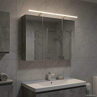 vidaXL Badrumsspegelskåp Betonggrå 100 x 14,5 x 70 cm Konstruerat trä