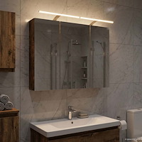 vidaXL Badrumsspegelskåp Rökt ek 100 x 14,5 x 70 cm Konstruerat trä