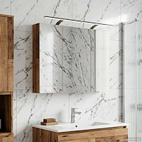 vidaXL Badrumsspegelskåp med hylla Gammalt trä 100 x 14,5 x 70 cm