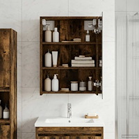 vidaXL Badrumsspegelskåp Rökt ek 43 x 16 x 62.5 cm Konstruerat trä