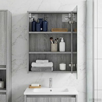 vidaXL Badrumsspegelskåp Grå Sonoma 43 x 16 x 62.5 cm Konstruerat trä