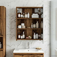 vidaXL Badrumsspegelskåp Gammalt trä 43 x 16 x 62.5 cm Konstruerat trä