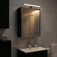 vidaXL Badrumsspegelskåp Svart Ek 43 x 16 x 62.5 cm Konstruerat trä