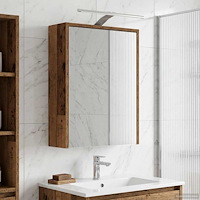 vidaXL Badrumsspegelskåp Gammalt trä 43 x 16 x 62.5 cm Konstruerat trä