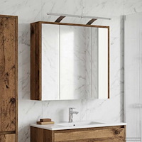 vidaXL Badrumsspegelskåp Gammalt trä 63,5 x 16 x 62,5 cm