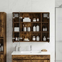 vidaXL Badrumsspegelskåp Rökt ek 73,5 x 16 x 62,5 cm Konstruerat trä