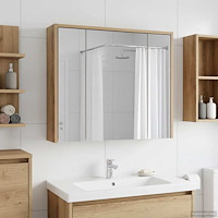 vidaXL Badrumsspegelskåp Artisan Ek 73,5 x 16 x 62,5 cm