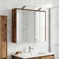 vidaXL Badrumsspegelskåp Gammalt trä 73,5 x 16 x 62,5 cm