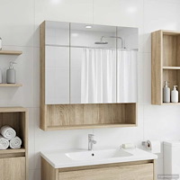 vidaXL Badrumsspegelskåp Sonoma-ek 60 x 14.5 x 70 cm Konstruerat trä