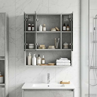 vidaXL Badrumsspegelskåp Betonggrå 60 x 14.5 x 70 cm Konstruerat trä