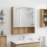 vidaXL Badrumsspegelskåp Artisan Ek 60 x 14.5 x 70 cm Konstruerat trä