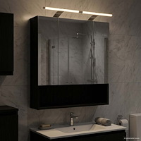 vidaXL Badrumsspegelskåp Svart Ek 60 x 14.5 x 70 cm Konstruerat trä