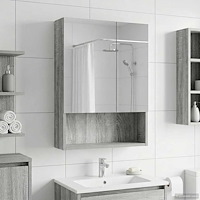 vidaXL Badrumsspegelskåp Grå Sonoma 50 x 14,5 x 70 cm Konstruerat trä