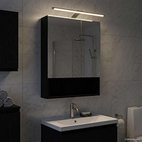 vidaXL Badrumsspegelskåp Svart Ek 50 x 14,5 x 70 cm Konstruerat trä