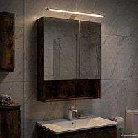 vidaXL Badrumsspegelskåp Rökt ek 50 x 14,5 x 70 cm Konstruerat trä