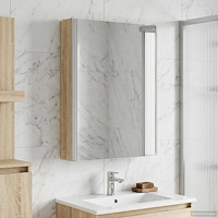 vidaXL Badrumsspegelskåp Sonoma-ek 43 x 11,5 x 60,5 cm Konstruerat trä