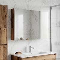 vidaXL Badrumsspegelskåp Gammalt trä 103,5 x 15,5 x 70 cm