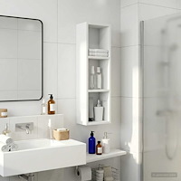 vidaXL Badrumsväggskåp med hylla Vit 20 x 14 x 70 cm Konstruerat trä