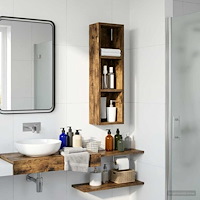 vidaXL Badrumsväggskåp Rökt Ek 20 x 14 x 70 cm Konstruerat trä