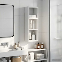 vidaXL Badrumsväggskåp med hylla Vit 20 x 16 x 62,5 cm Konstruerat trä