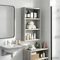 vidaXL Badrumsväggskåp Grå Sonoma 30 x 10 x 50 cm Konstruerat trä