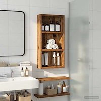 vidaXL Badrumsväggskåp Gammalt trä 30 x 10 x 60,5 cm Konstruerat trä