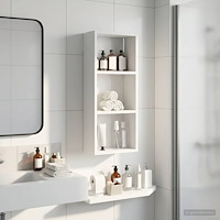 vidaXL Badrumsväggskåp med hylla Vit 30 x 14 x 70 cm Konstruerat trä