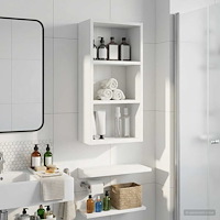 vidaXL Badrumsväggskåp med hylla Vit 30 x 16 x 62,5 cm Konstruerat trä
