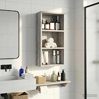 vidaXL Badrumsväggskåp Grå Sonoma 30 x 16 x 62,5 cm Konstruerat trä