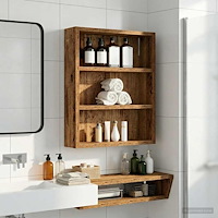 vidaXL Badrumsväggskåp Gammalt trä 40 x 10 x 50 cm Konstruerat trä