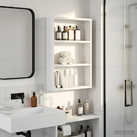 vidaXL Badrumsväggskåp med hylla Vit 40 x 10 x 60,5 cm Konstruerat trä