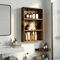 vidaXL Badrumsväggskåp Rökt Ek 40 x 10 x 60,5 cm Konstruerat trä