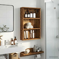 vidaXL Badrumsväggskåp Gammalt trä 40 x 10 x 60,5 cm Konstruerat trä