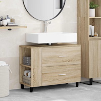 vidaXL Badrums vaskenhet Sonoma-ek 80 x 35 x 60 cm Konstruerat trä