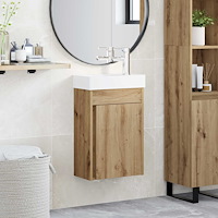 vidaXL Badrumsmöbel med handfat Artisan ek 40,5 x 22,5 x 62 cm