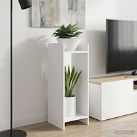 vidaXL Växtställ med hylla Vit 30 x 30 x 80 cm Konstruerat trä