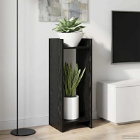 vidaXL Växtställ 2 pcs Svart Ek 30 x 30 x 80 cm Konstruerat trä