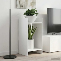 vidaXL Växtställ med hylla 2 pcs Vit 30 x 30 x 60 cm Konstruerat trä