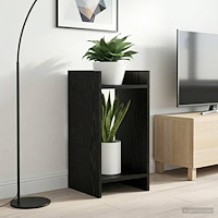 vidaXL Växtställ med hylla Svart Ek 30 x 30 x 60 cm Konstruerat trä