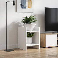 vidaXL Växtställ med hylla Vit 30 x 30 x 40 cm Konstruerat trä