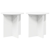 vidaXL Växtställ 2 pcs Vit Ø40 x 40 cm Konstruerat trä