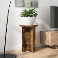 vidaXL Växtställ 2 pcs Rökt ek Ø29,5 x 40 cm Konstruerat trä