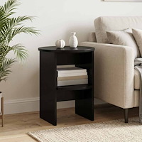 vidaXL Sidokabinett 2 pcs Svart Ø40 x 50 cm Konstruerat trä